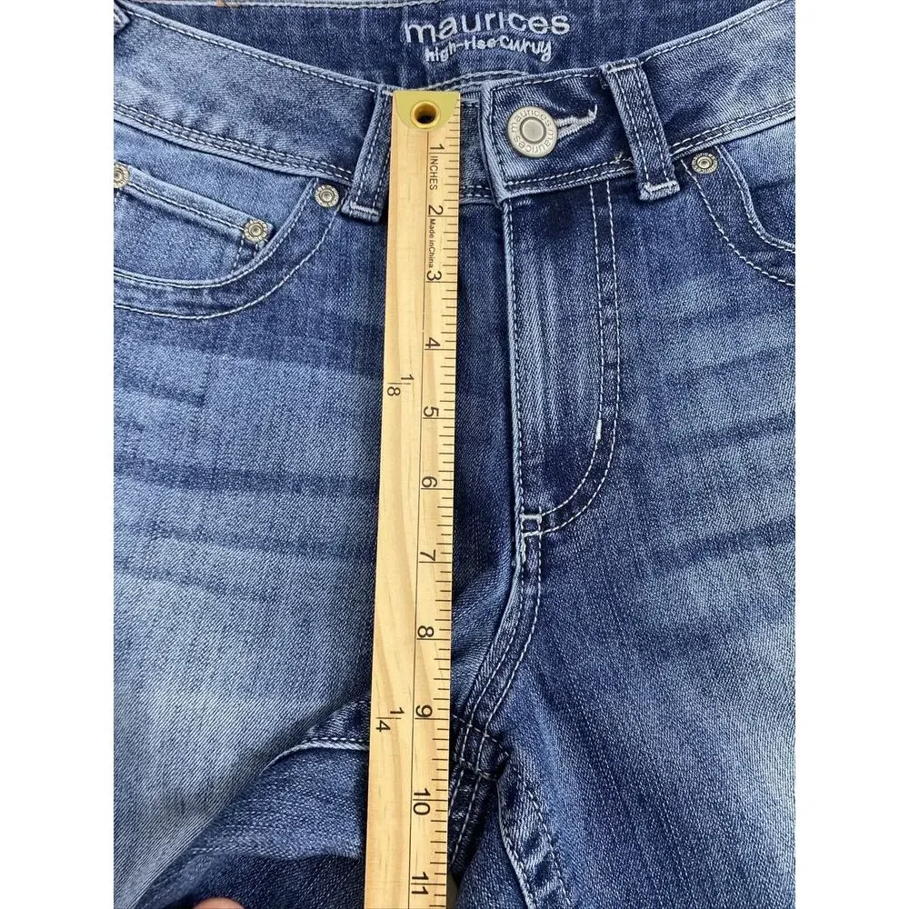 Maurice Jeans Womens‎ Size 4 High Rise Curvy Medium Wash Denim Boot